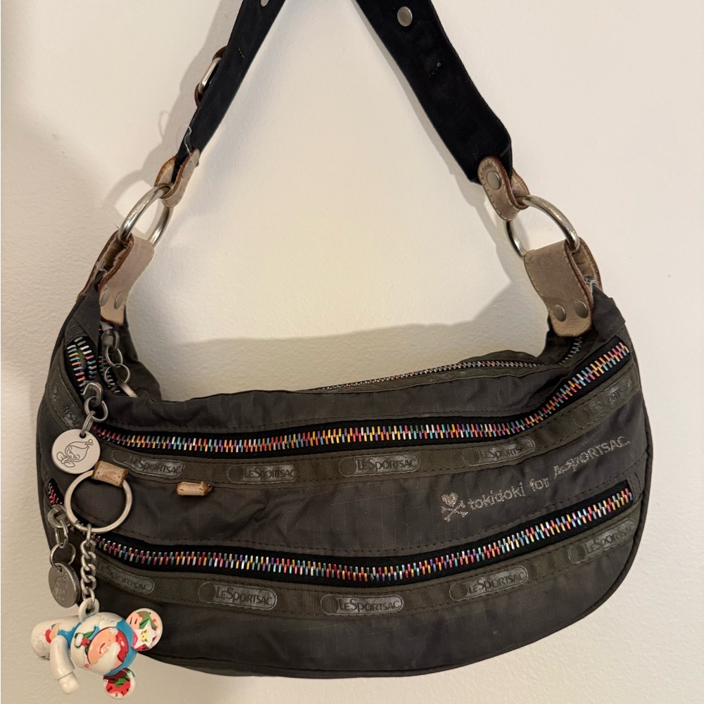 Lesportsac Tokidoki Gray Hobo Bag with Citta Print